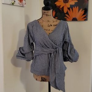NWOT Gingham Blouse